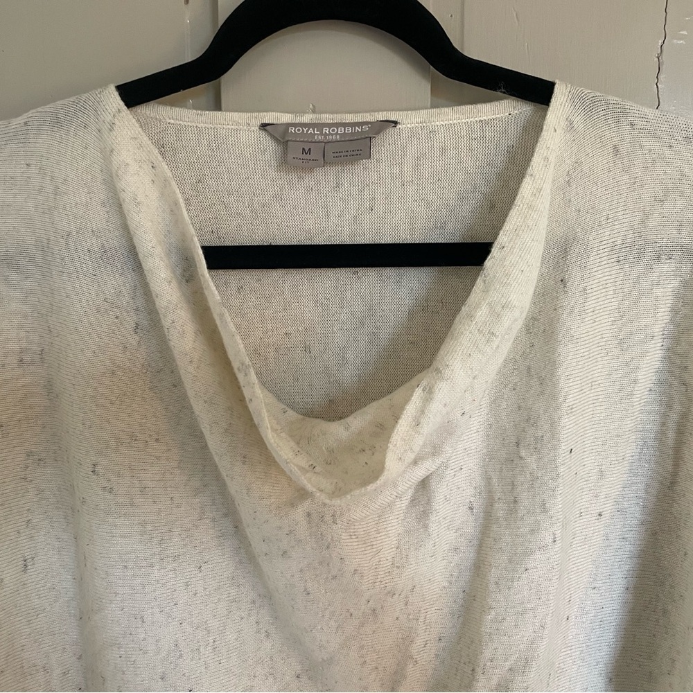 Royal Robbins Cream Cowl Neck Sweater Soft Knit Wool Linen Blend Stretchy Comfy - Picture 6 of 9